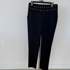 Black Studded Women's Pants, Size: Large, Pre-owned